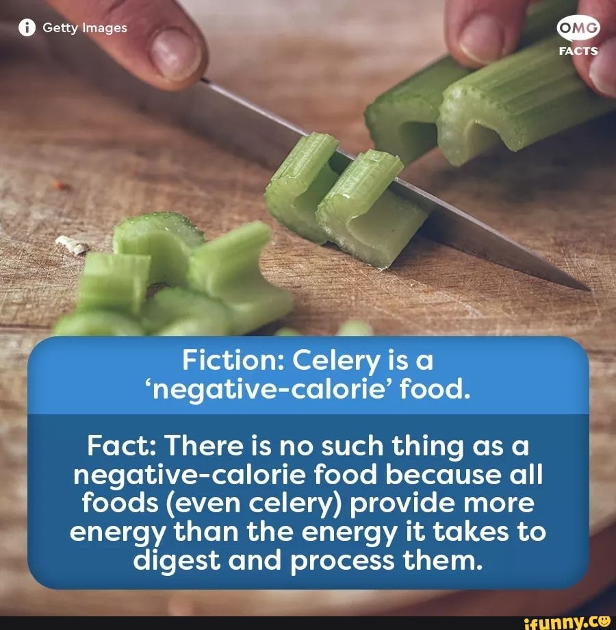 O Getty Images Fiction Celery is a ‘negativecalorie’ food. Fact