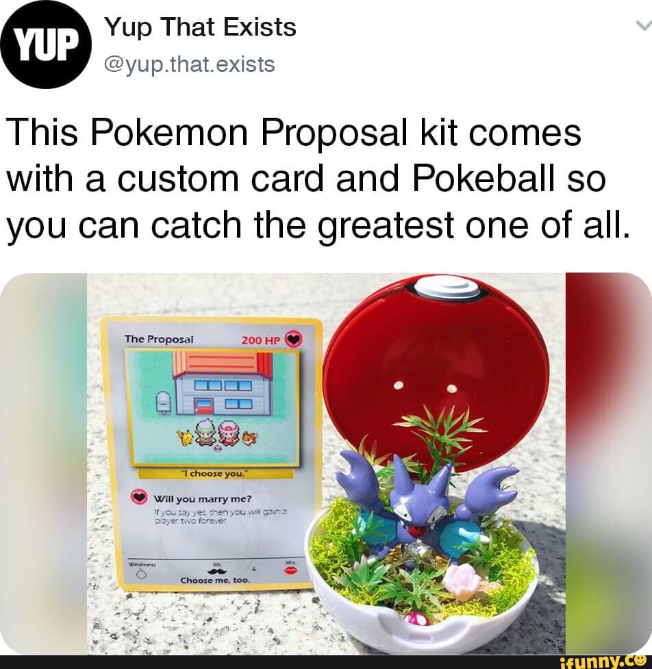 Yup That Exists This Pokemon Proposal kit comes with a custom card and  Pokeball so you can catch the greatest one of all. - iFunny