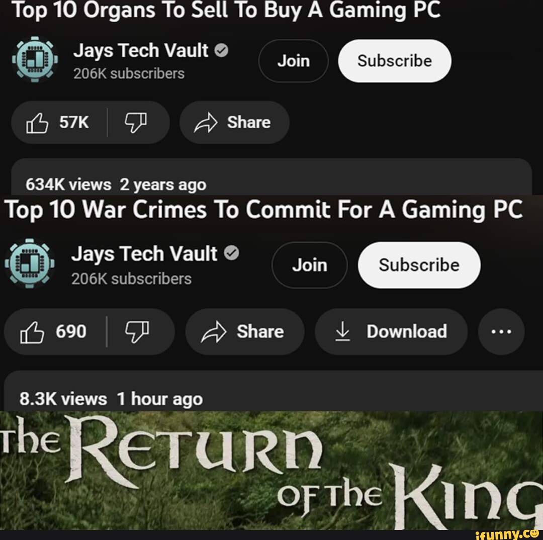 Top 10 Organs To Sell To Buy A Gaming PC Jays Tech Vault Join 206K
