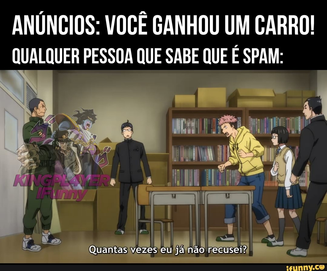 ANÚNCIOS: VOCÊ GANHOU UM CARRO!
QUALQUER PESSOA QUE SABE QUE É SPAM:
ha
Quantas vezes euljá não recusei?)