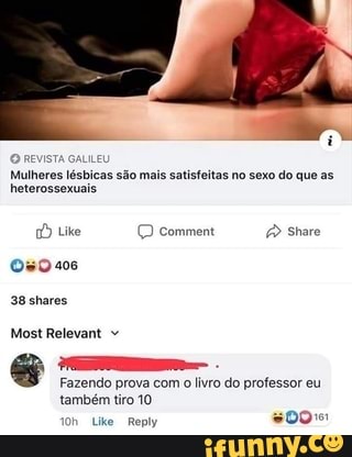 O REVISTA GALI
Mulheres lésbicas são mais satisfeitas no sexo do que as