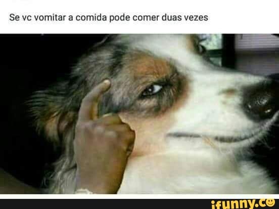 Se vc vomitar a comida pode comer duas vezes