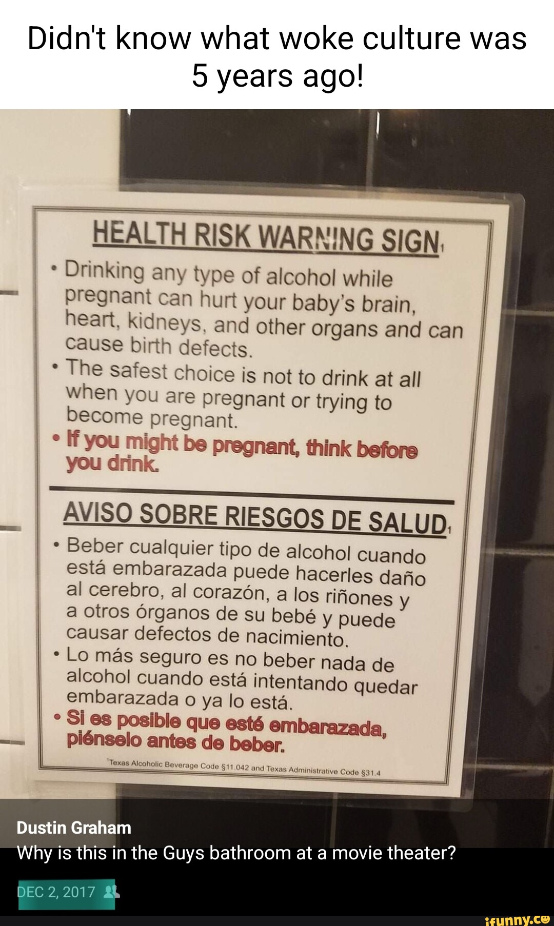 Didn't know what woke culture was years ago! HEALTH RISK WARNING SIGN
