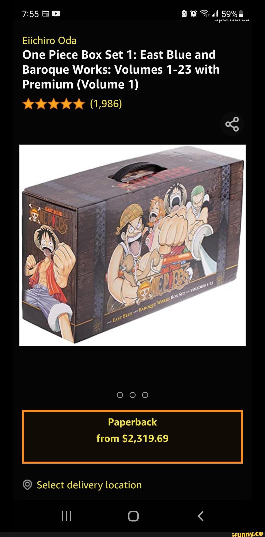 75568 Full Eiichiro Oda One Piece Box Set 1 East Blue and Baroque