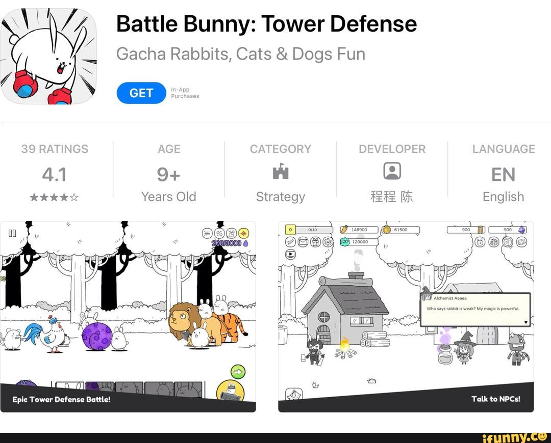 Battle Bunny: Tower Defense Gacha Rabbits, Cats & Dogs Fun GET 39 ...