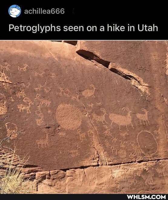 Petroglyphs seen on a hike in Utah