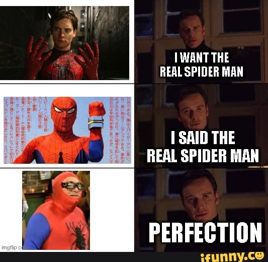 Want The Real Spider Man Said The Real Spider Man Perfection - Ifunny