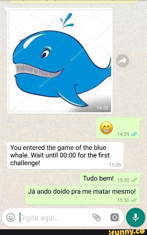You entered the game of the blue
whale. Wait until 00:00 for the first
challenge!