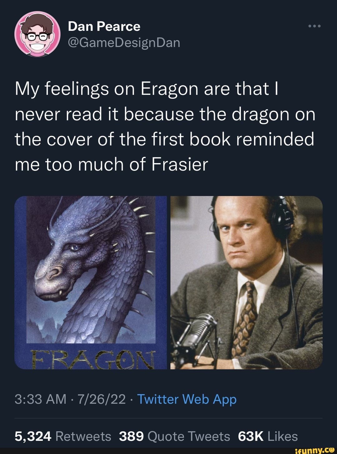Dan Pearce My feelings on Eragon are that I never read it because the ...