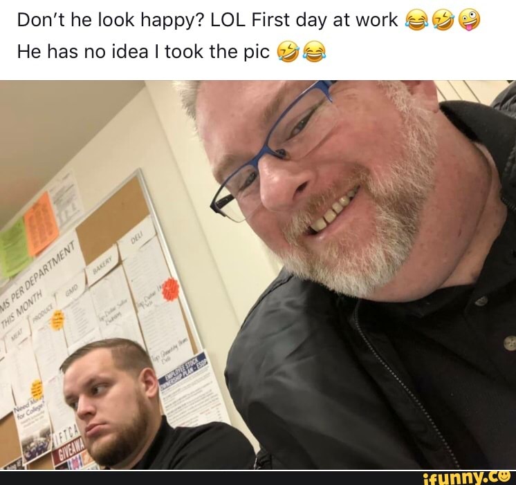 Don't he look happy? LOL First day at work &3. 2942
He has no idea I took the pic (9 4>