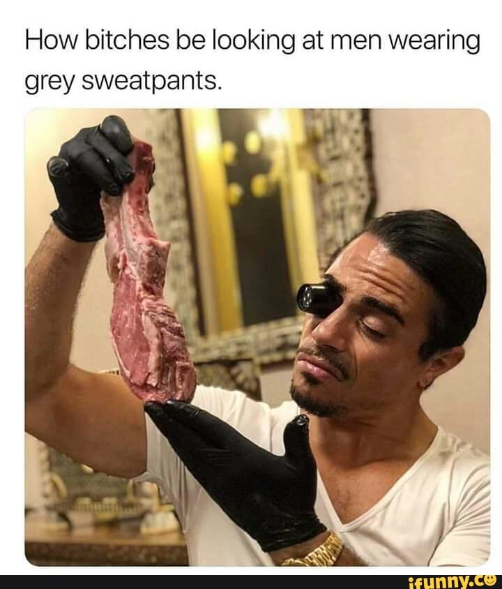 men wearing grey sweatpants