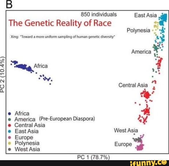 PC 2 (10.4% 850 individuals East Asia The Genetic Reality of Race Xing ...