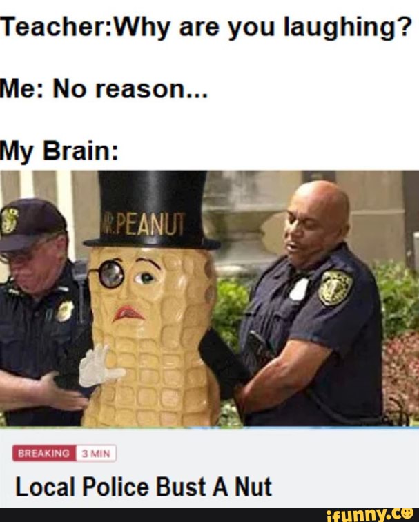 Teachen Why are you laughing? Me No reason... My Brain EANU Local Police Bust A Nut iFunny