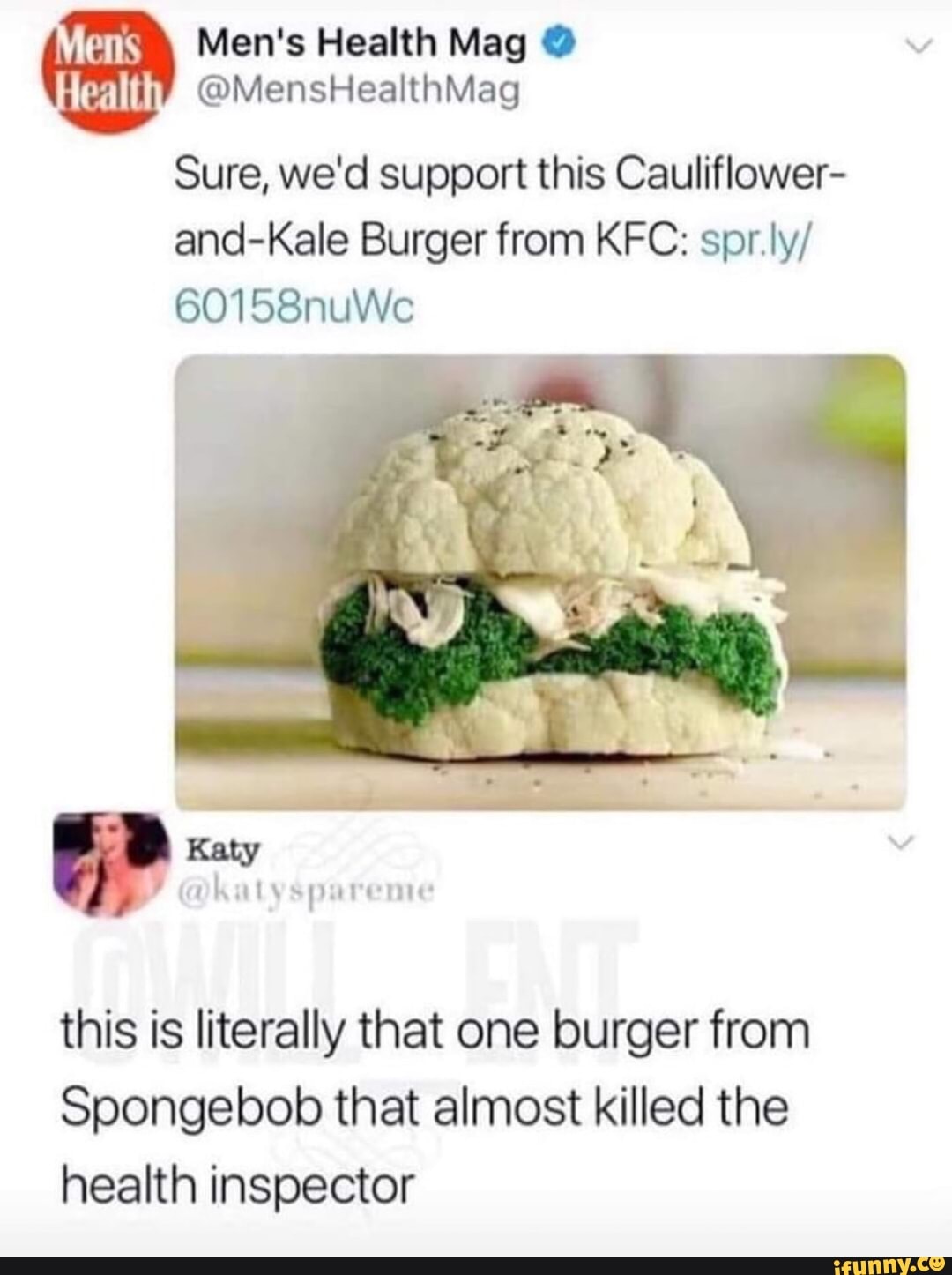 ©MensHeaIthMag Sure, we'd support this Cauliflower- and-Kale Burger ...