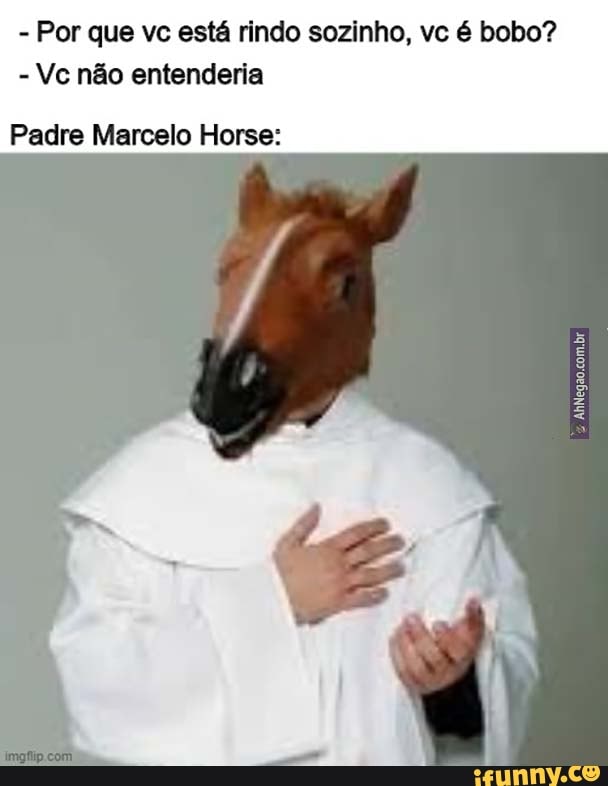 Por que vc está rindo sozinho, vc é bobo?
Ve não entenderia
Padre Marcelo Horse: