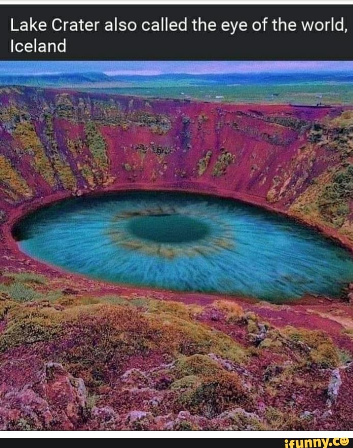 Lake Crater also called the eye of the world,
Iceland