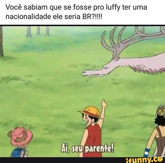 Você sabiam que se fosse pro luffy ter uma nacionalidade ele seria BR?!
seu parente!