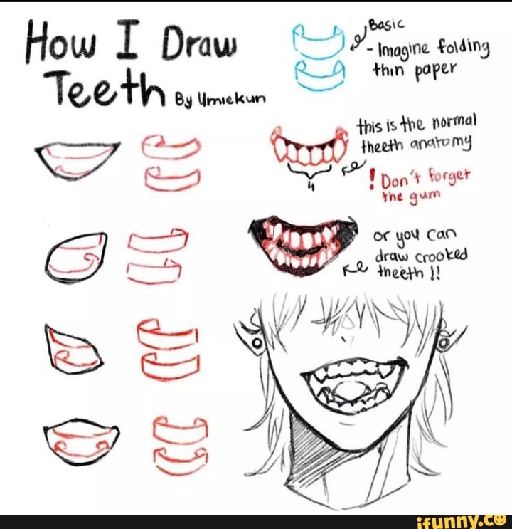 How I Draw Teeth By Umiekun mere this pon's forger The gum oF you Can ...