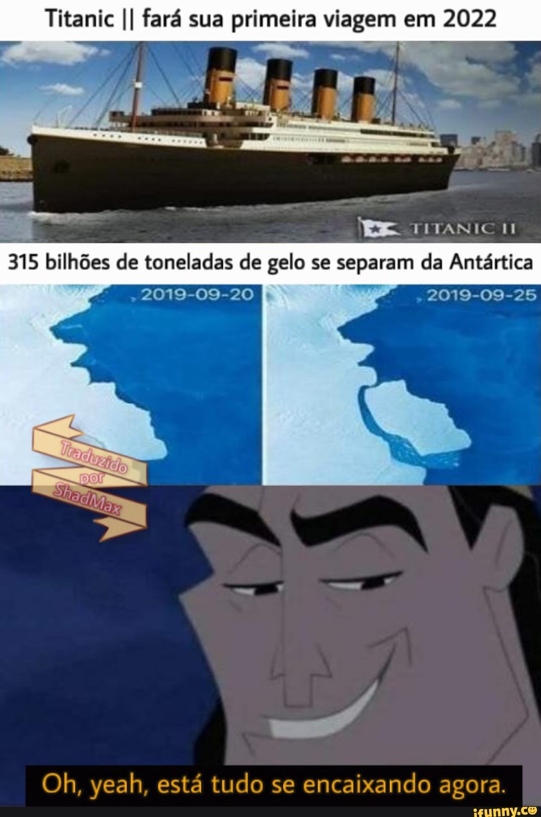 Titanic II fará sua primeira viagem em 2022
Oh, yeah, está tudo se
encaixando agora.