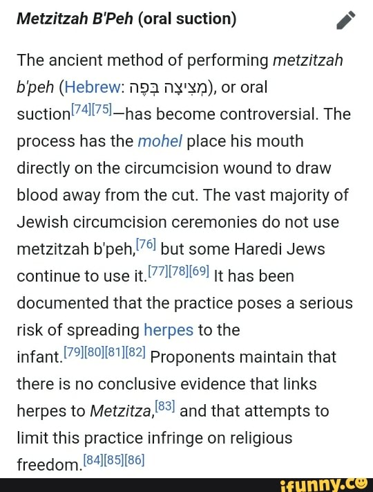 Metzitzah B'Peh (oral Suction) The Ancient Method Of Performing ...