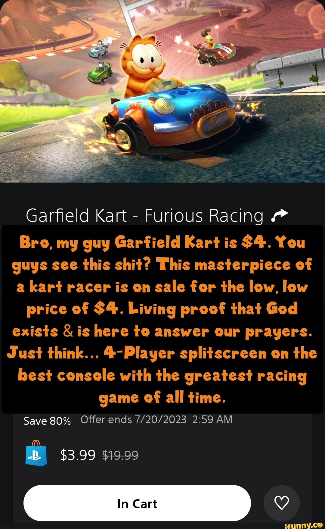 garfield kart tier list