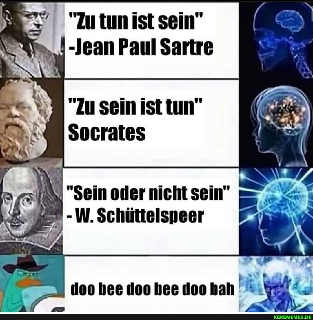 "Zutunistsein"
/-Jean Paul Sartre
"Zu sein ist tun"
Socrates
"Sein oder nicht sein"
loo hee oo hee dioo hah
