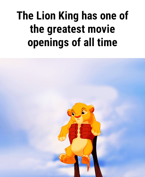 The Lion King has one of the greatest movie openings of all time - )