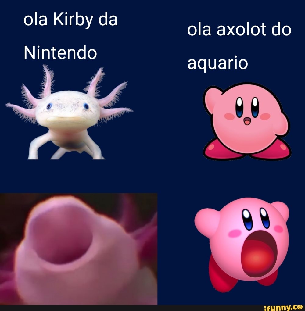 Ola Kirby da ola axolot do Nintendo aquario - iFunny Brazil