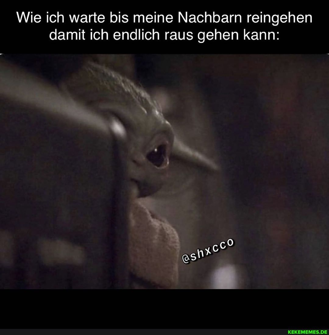 Wie ich warte bis meine Nachbarn reingehen damit ich endlich raus gehen kann:
co