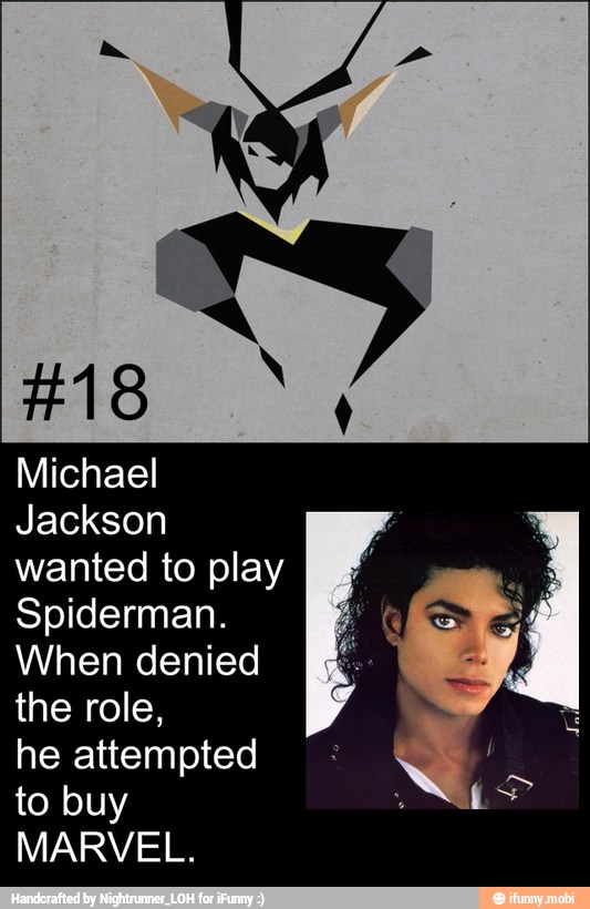 Jackson
wanted to play
Spiderman.
When denied
the role,
he attempted
to buy