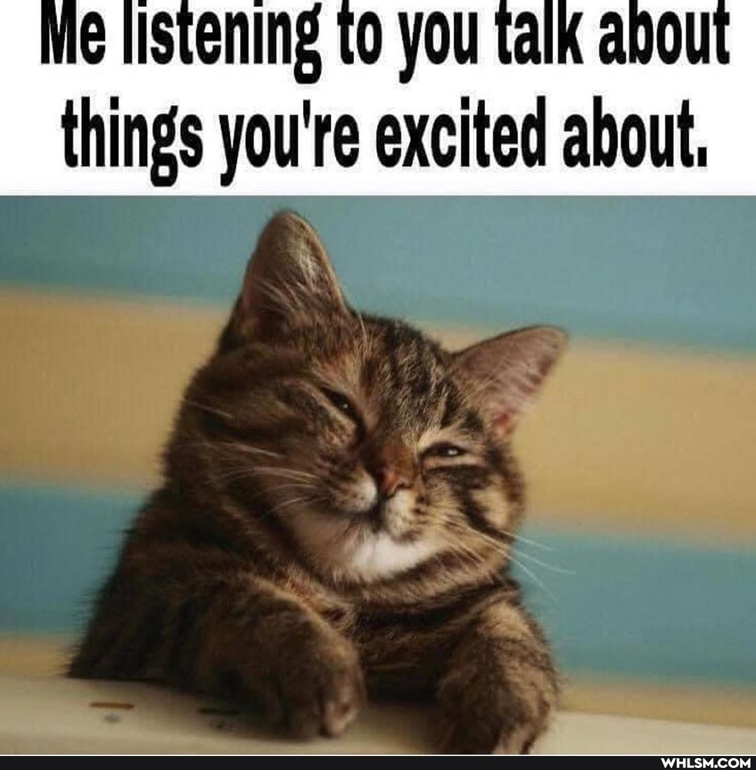 Me listening to you talk about things you're excited about, ii \ I