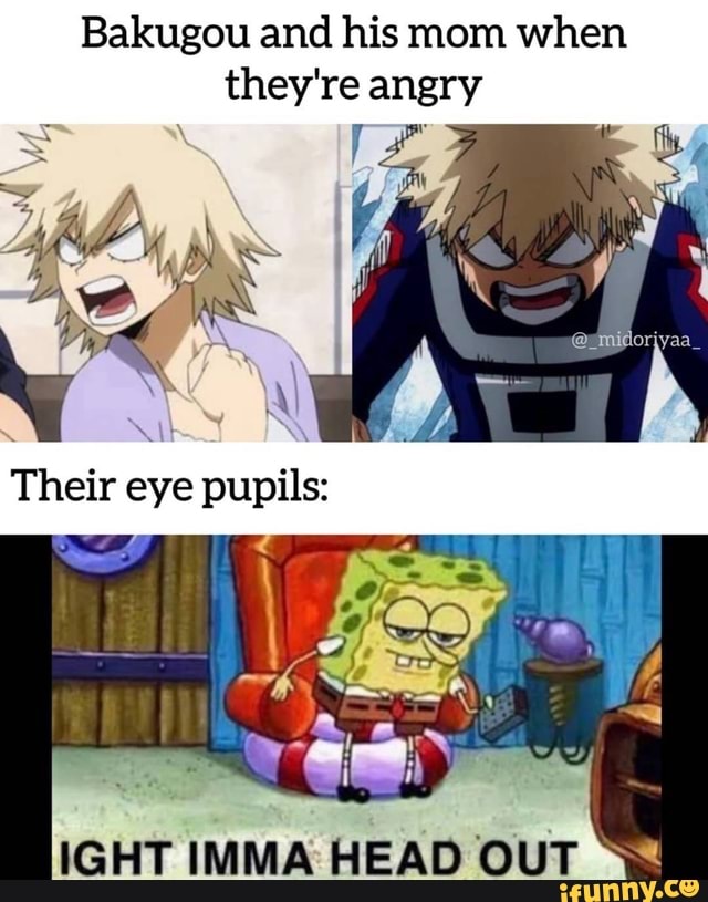 Bakugou and his mom when they're angry \At Their eye pupils: IGHT IMMA ...