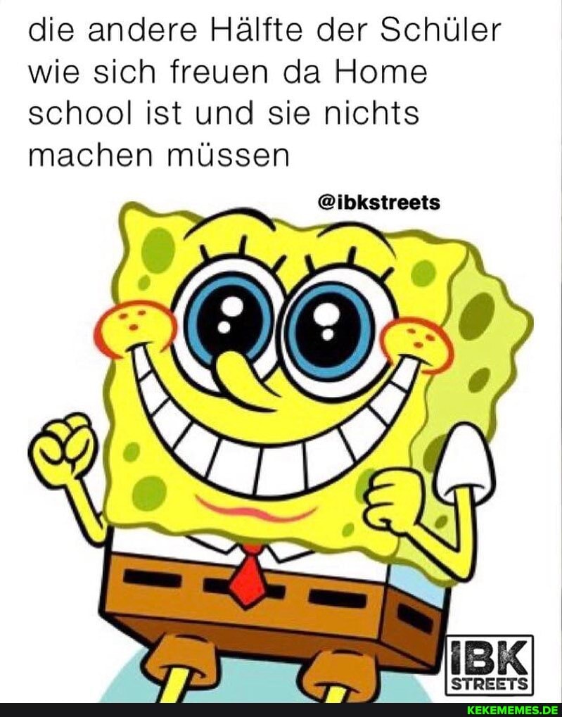 die andere Hälfte der Schüler wie sich freuen da Home school ist und sie nichts machen müssen
@ibkstreets