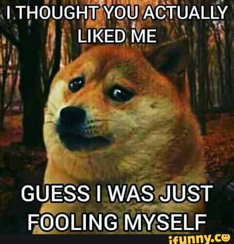 THOUGHT YOU ACTUALLY LIKED ME
GUESS WAS JUST FOOLING MYSELF