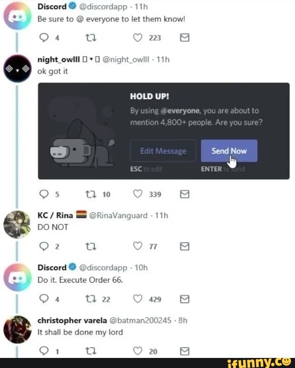 Discord Discordapp Be Sure To Everyone To Let Them Know Om Hold Upi Everyone Are You Sue Night Owlll Night Ok Got It 10 30 Kc Rina Rinavanguard On Do