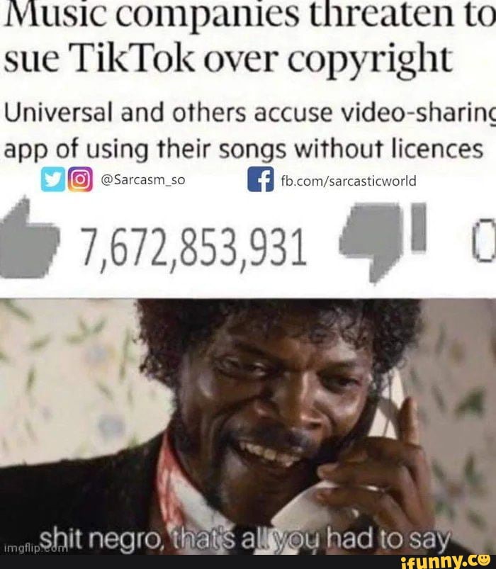 ¡Music companies threaten to
sue TikTok over copyright
Universal and others accuse video-sharin¢