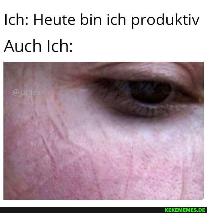 Ich: Heute bin ich produktiv
Auch Ich: