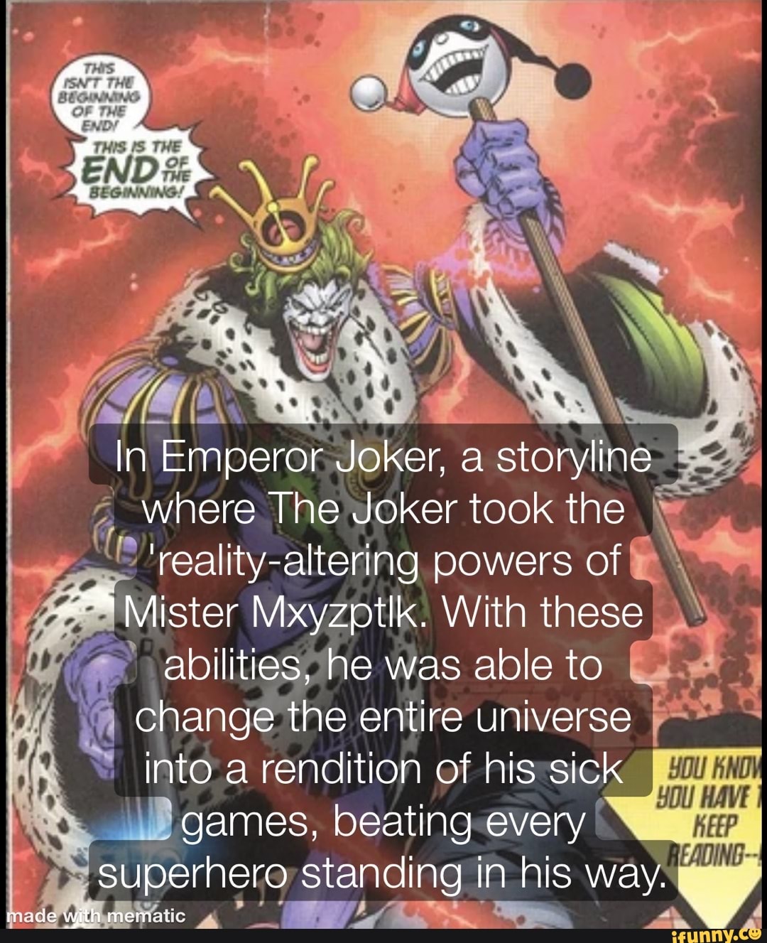 In Emperor Joker, a storyline where The Joker took the 'reality