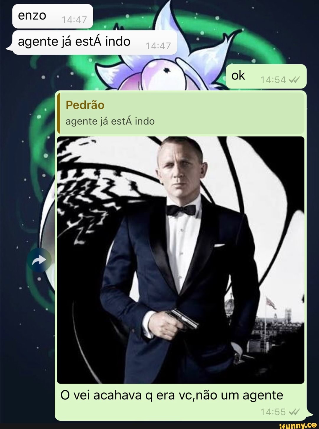 Pedrão
agente ja estA indo
O vei acahava q era vc,ndo um agente