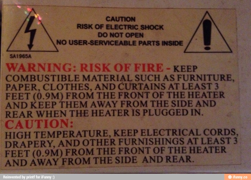 Anon WARNING RISK OF FIRE KEEP COMBUSTIBLE MATERIAL SUCH AS