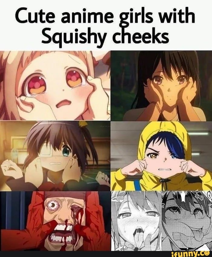 Cute anime girls with Squishy cheeks - iFunny