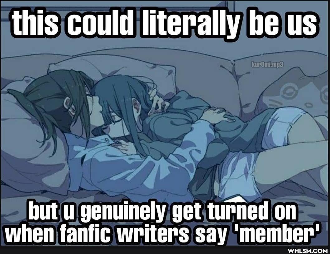 this could literally be us
but u genuinely get turned on when fanfic writers sav 'member'