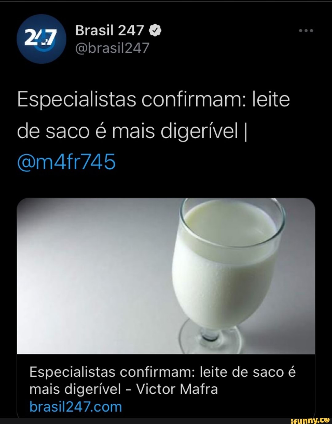 Brasil 247
Especialistas confirmam: leite de saco é mais digerível I
Especialistas confirmam: leite de saco é mais digerível - Victor Mafra