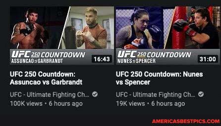UFC 250 Countdown:
'Assuncao vs Garbrandt
UFC - Ultimate Fighting Ch...
A00K views 6 Noure ano
NUNESHSPENCER
UFC 250 Countdown: Nunes vs Spencer
UFC - Ultimate Fighting Ch...