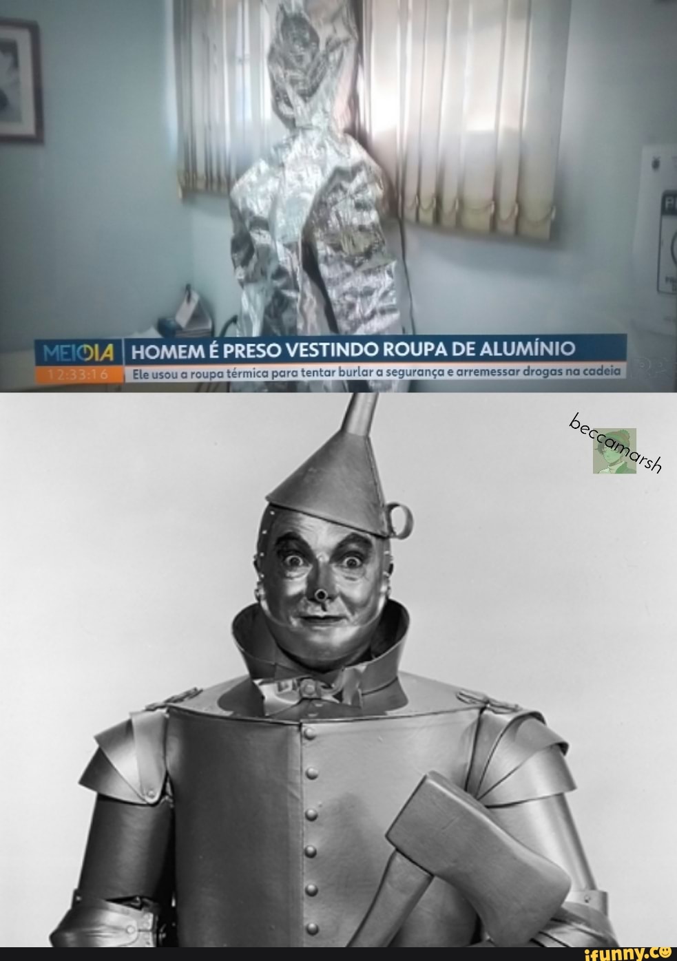 ti
I HOMEM É PRESO VESTINDO ROUPA DE ALUMÍNIO
Ele usou roupa térmica para tentar burlar a segurança e arremessar drogas na