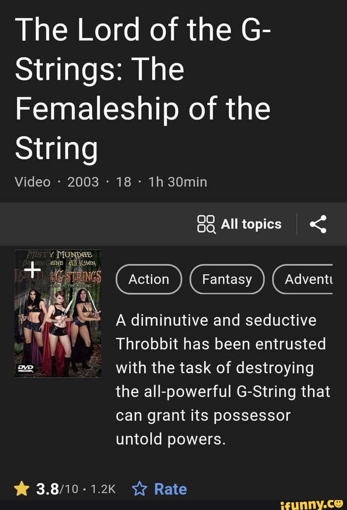 The Lord Of The G Strings The Femaleship Of The String Video 2003 18
