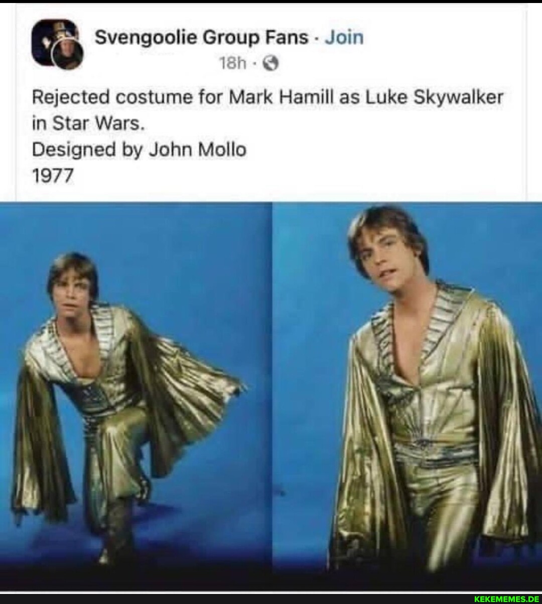 & Svengoolie Group Fans - Join Rejected costume for Mark Hamill as Luke Skywalke