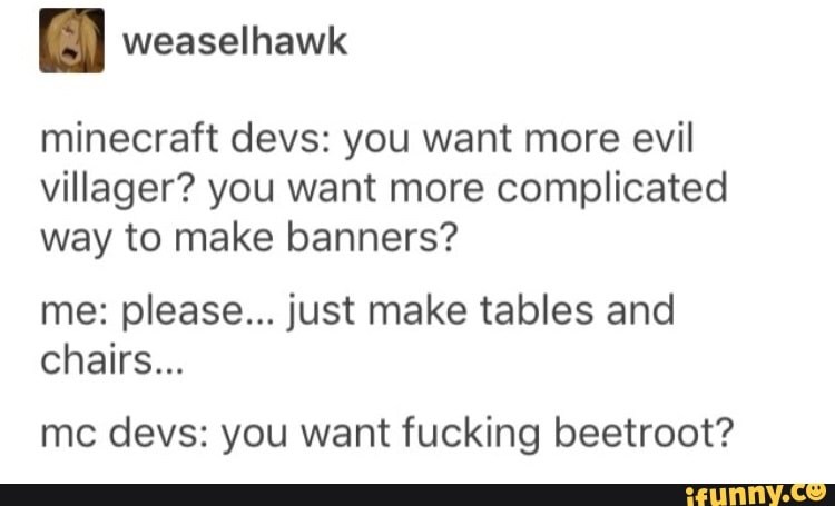 Minecraft Devs You Want More Evil Villager You Want More
