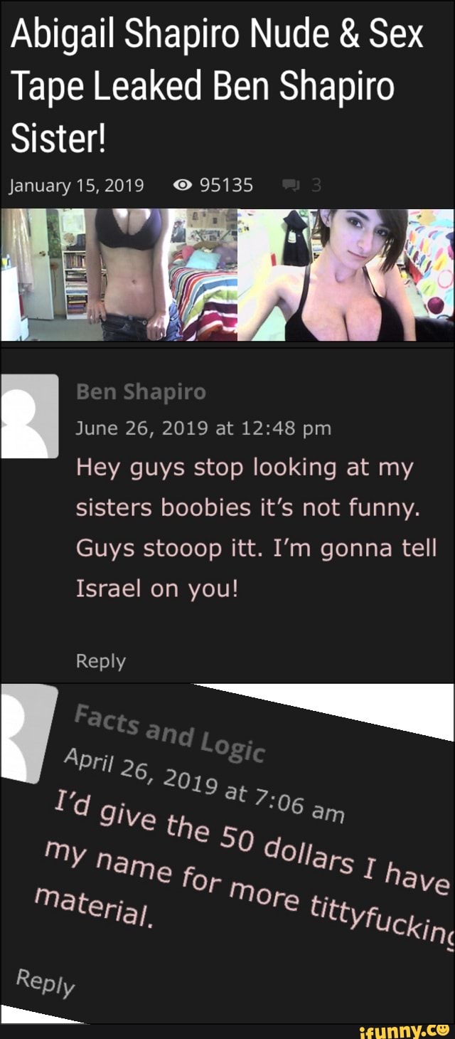 Abigail Shapiro Nude & Sex Tape Leaked Ben Shapiro Sister!.sisters boob...