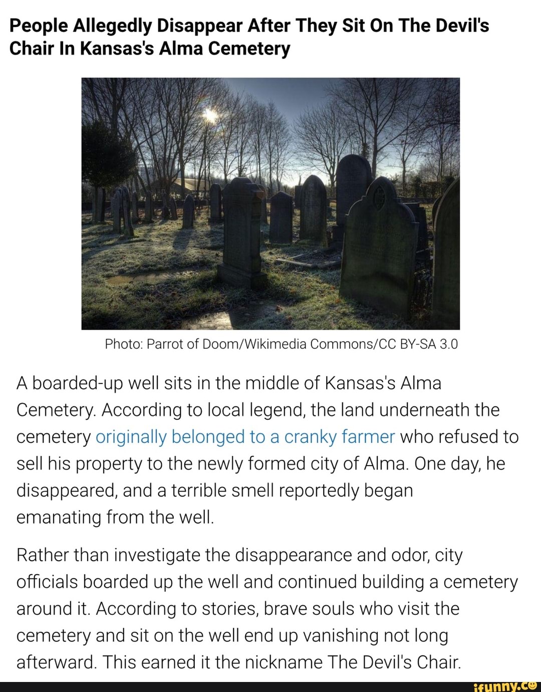 People Allegedly Disappear After They Sit On The Devil's Chair In